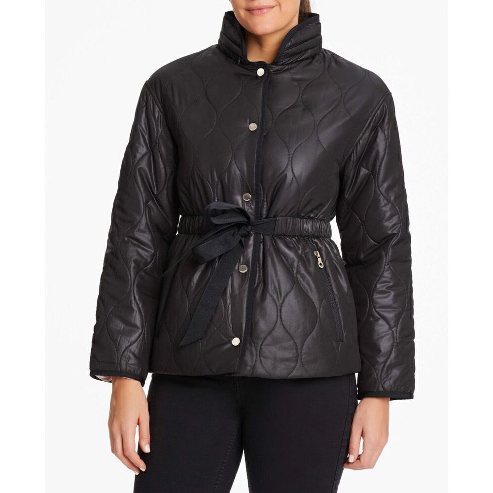 Kate Spade Black Quilted Belted Short Jacket
